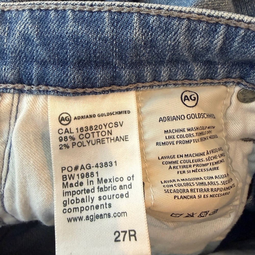 AG Adriano Goldschmied The Sophia High Rise Skinny Jeans Medium Wash Size 27R - Picture 8 of 11